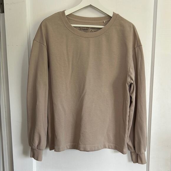 Patagonia Women's Regenerative Organic Cotton Essential Pullover Tan Sweatshirt - Picture 2 of 6